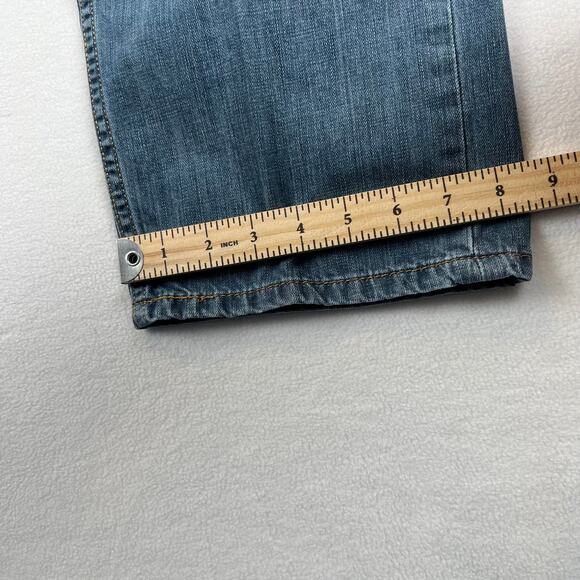 Levis 505 Jeans Mens 36x30 Blue Regular Straight Mid Rise Medium Wash Denim - Picture 9 of 10